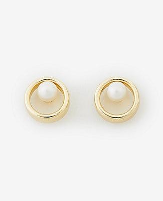 Ann Taylor Halo Pearlized Stud Earrings