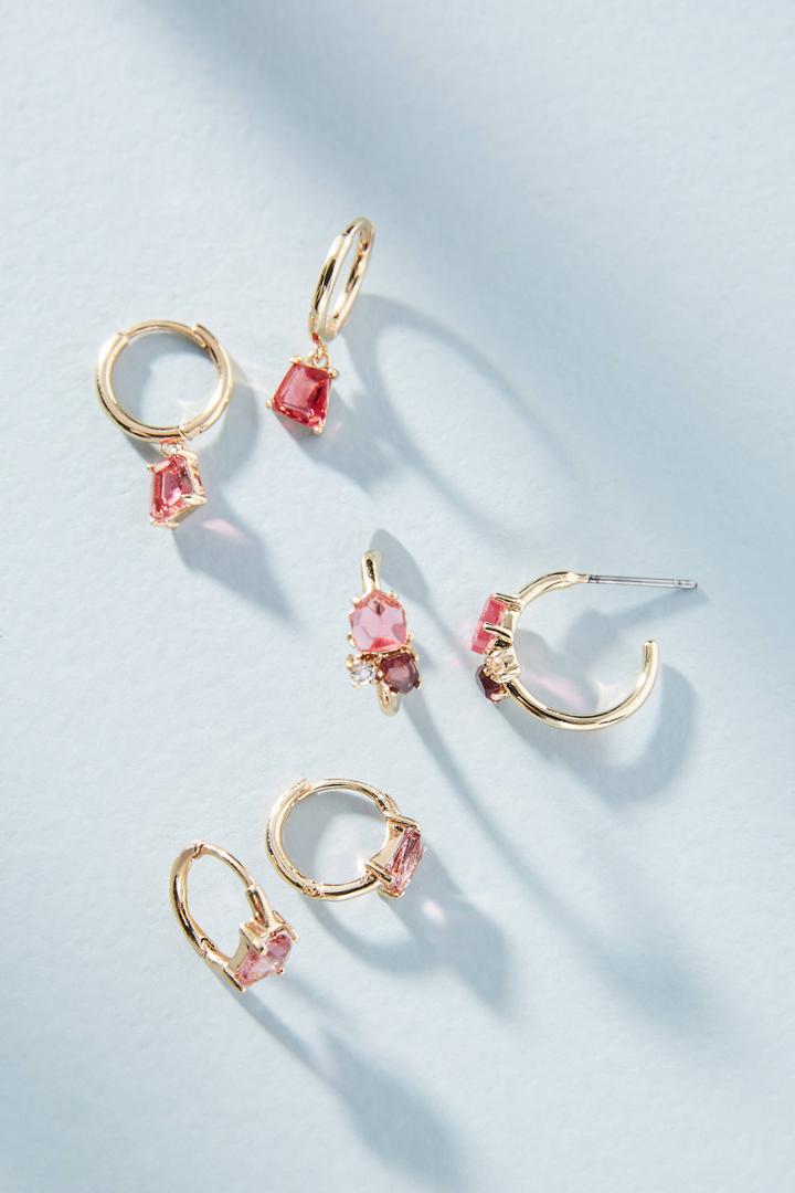 Anthropologie Hugger Hoop Earring Set