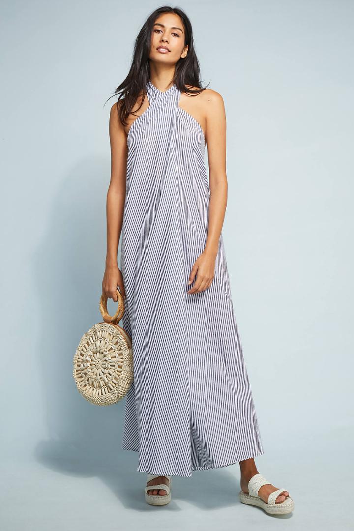 Mara Hoffman Pinstriped Halter Dress