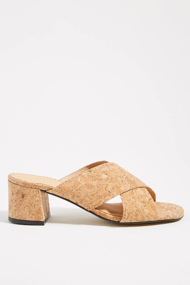 Anthropologie Cork Heeled Sandals