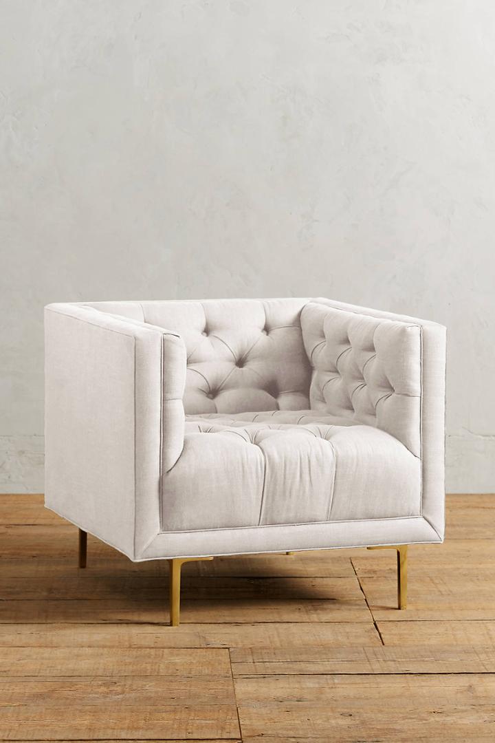Anthropologie Belgian Linen Mina Chair