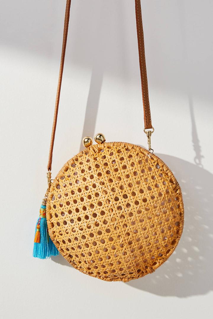 Serpui Marie Lizzie Round Wicker Bag