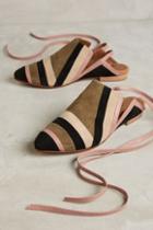Luiza Perea Suede Ankle-wrap Mules