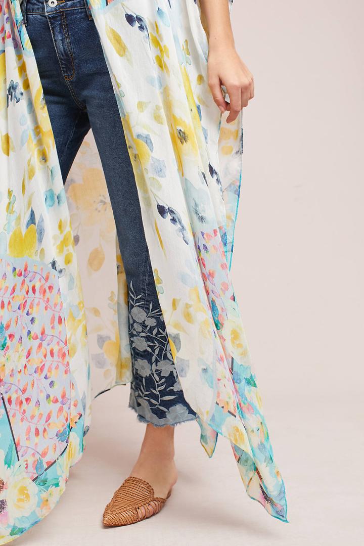 Anthropologie Mosaic Floral Kimono