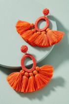 Anthropologie Hula Skirt Tasseled Drop Earrings