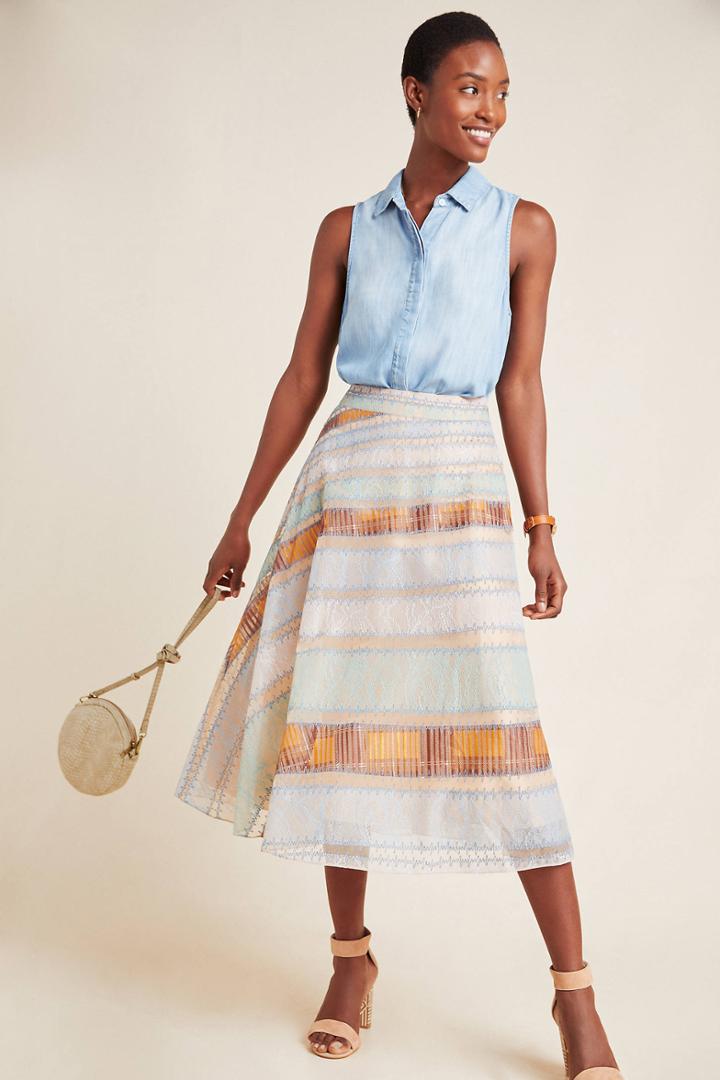 Geisha Designs Chantrelline Tulle Midi Skirt