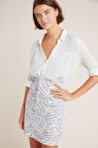 La Vie By Rebecca Taylor Ziger-striped Denim Mini Skirt