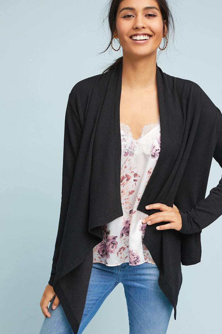 Bordeaux Eleanor Draped Cardigan