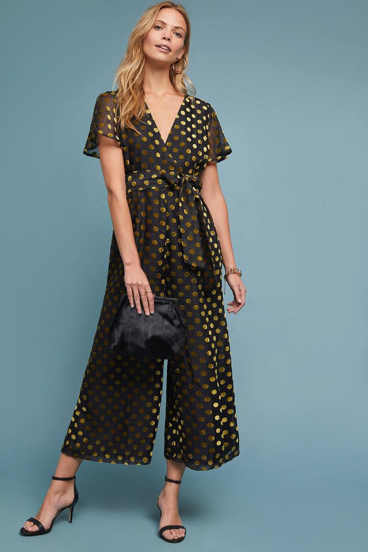 Astr The Label Metallic Polka Dot Jumpsuit