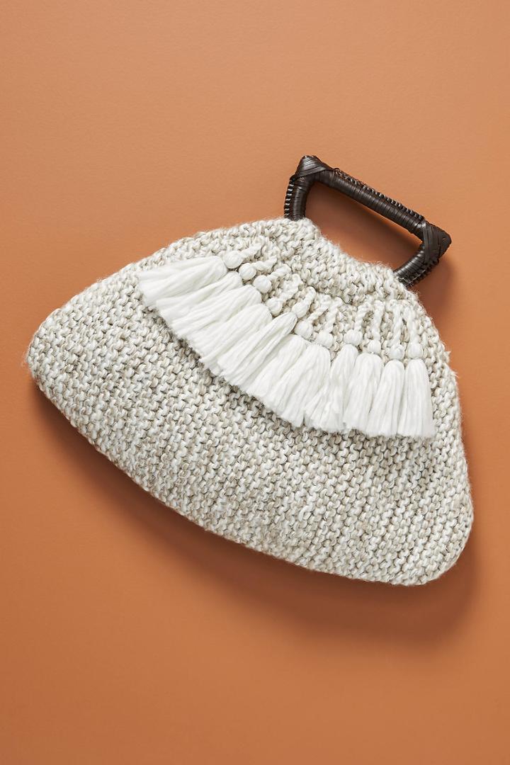 Anthropologie Woven Metallic Mini Tote Bag