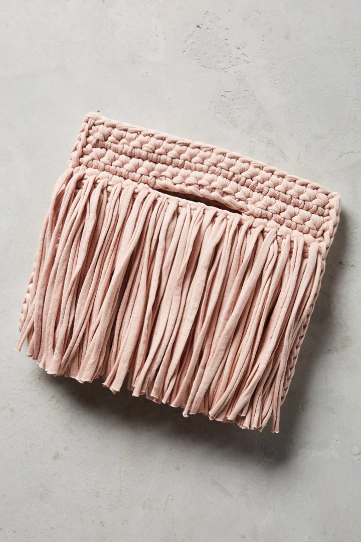 Binge Knitting Blush Fringe Mini Tote