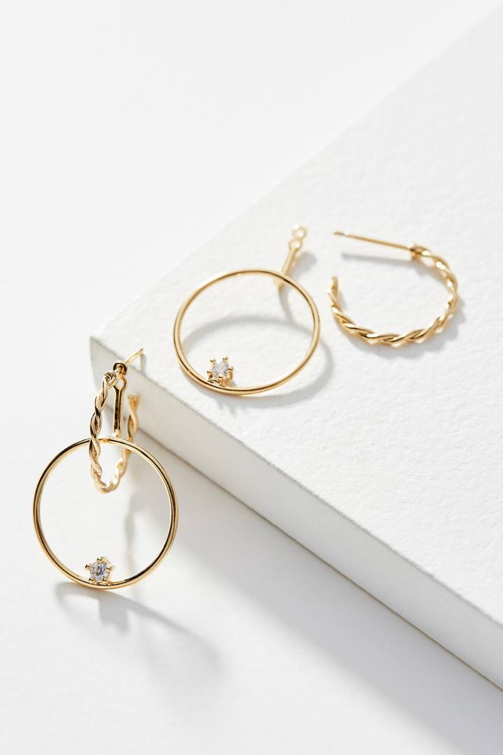 Anthropologie Braided Linked Hoop Earrings