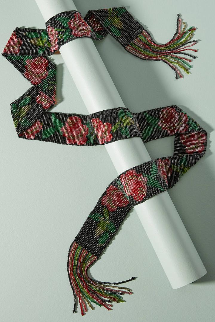 Anthropologie Night Garden Sash Belt