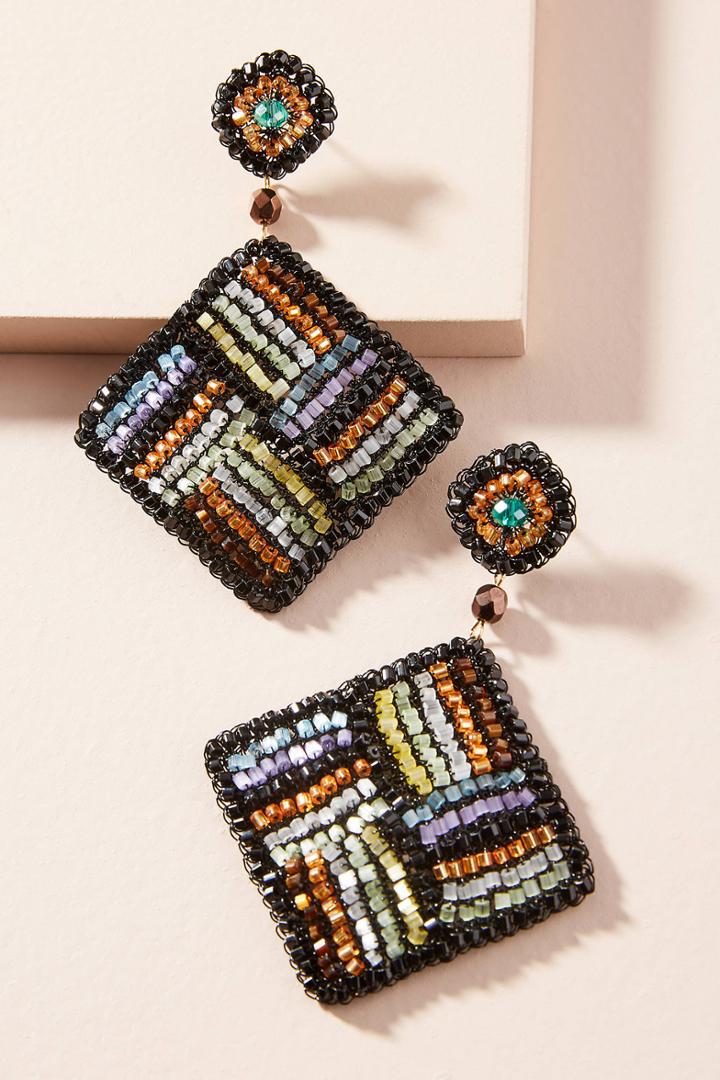 Anthropologie Beaded Paragon Drop Earrings