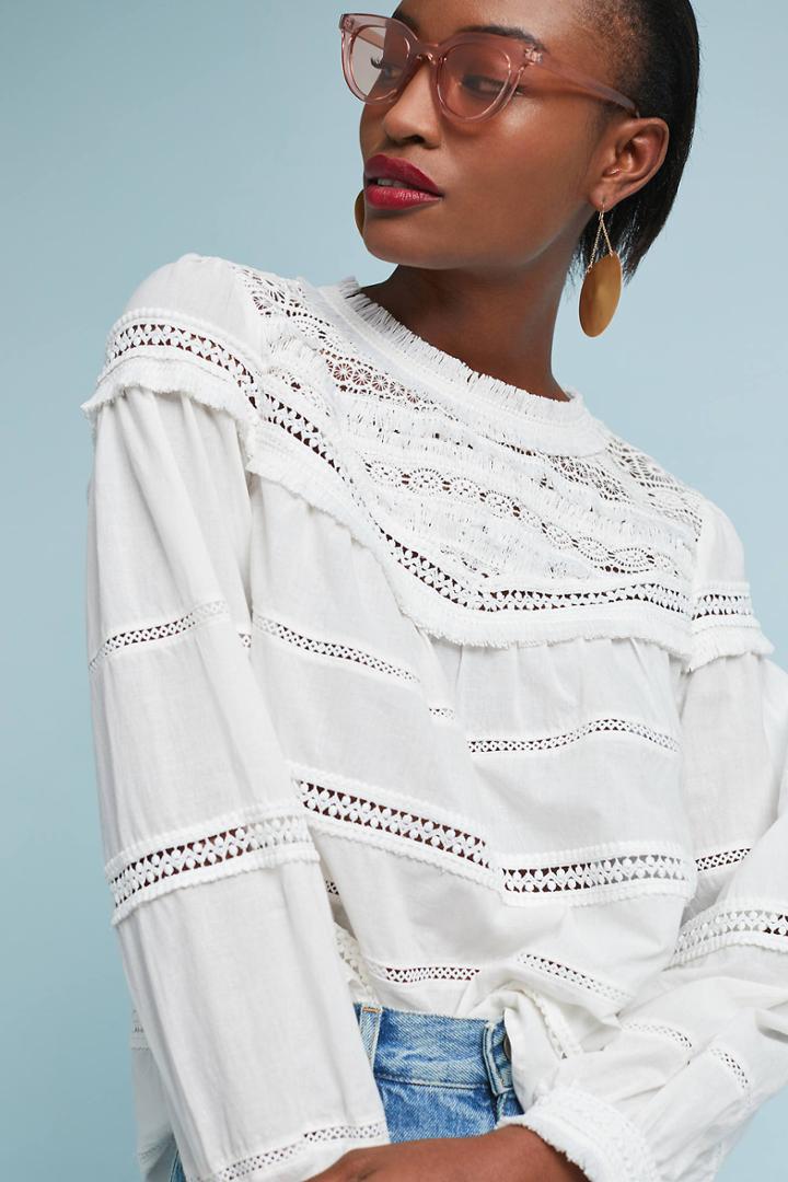 Eri + Ali Textured Lace Blouse