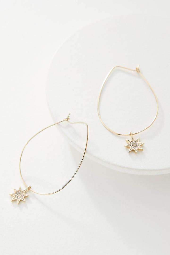 Anthropologie Seeing Stars Hoop Earrings