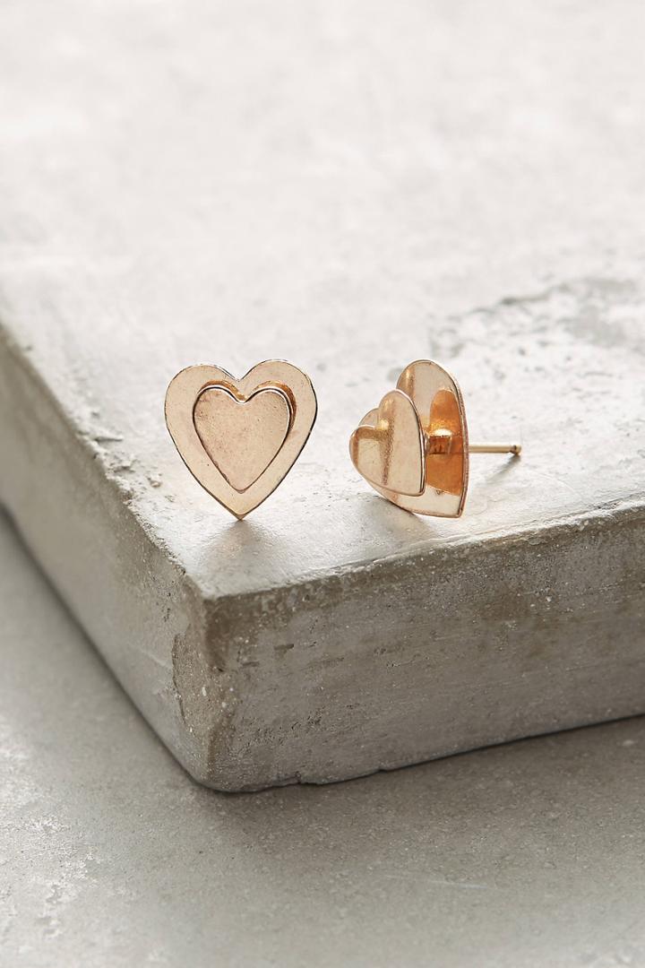By Boe Double Heart Post Earrings