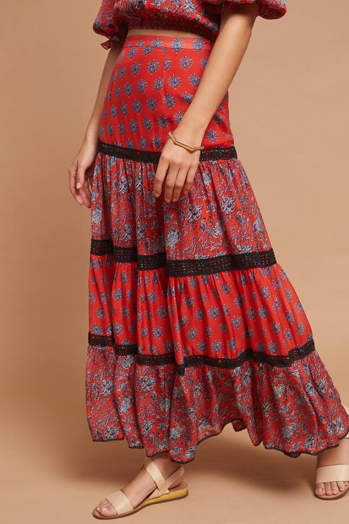 Carolina K Gia Silk Maxi Skirt