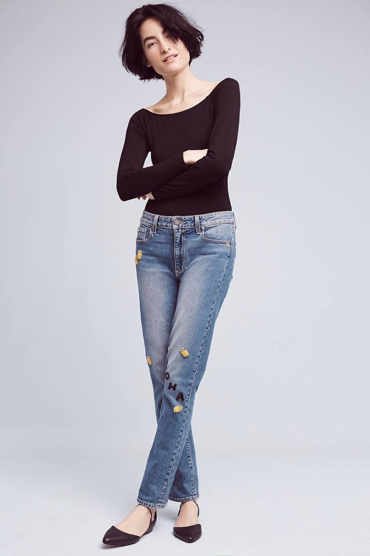 Paige Julia High-rise Embroidered Straight Jeans