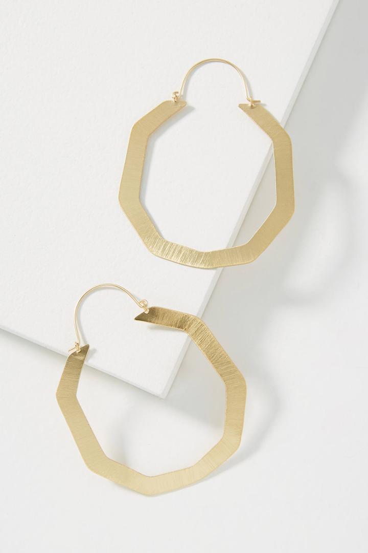 Anthropologie Hexagon Hoop Earrings