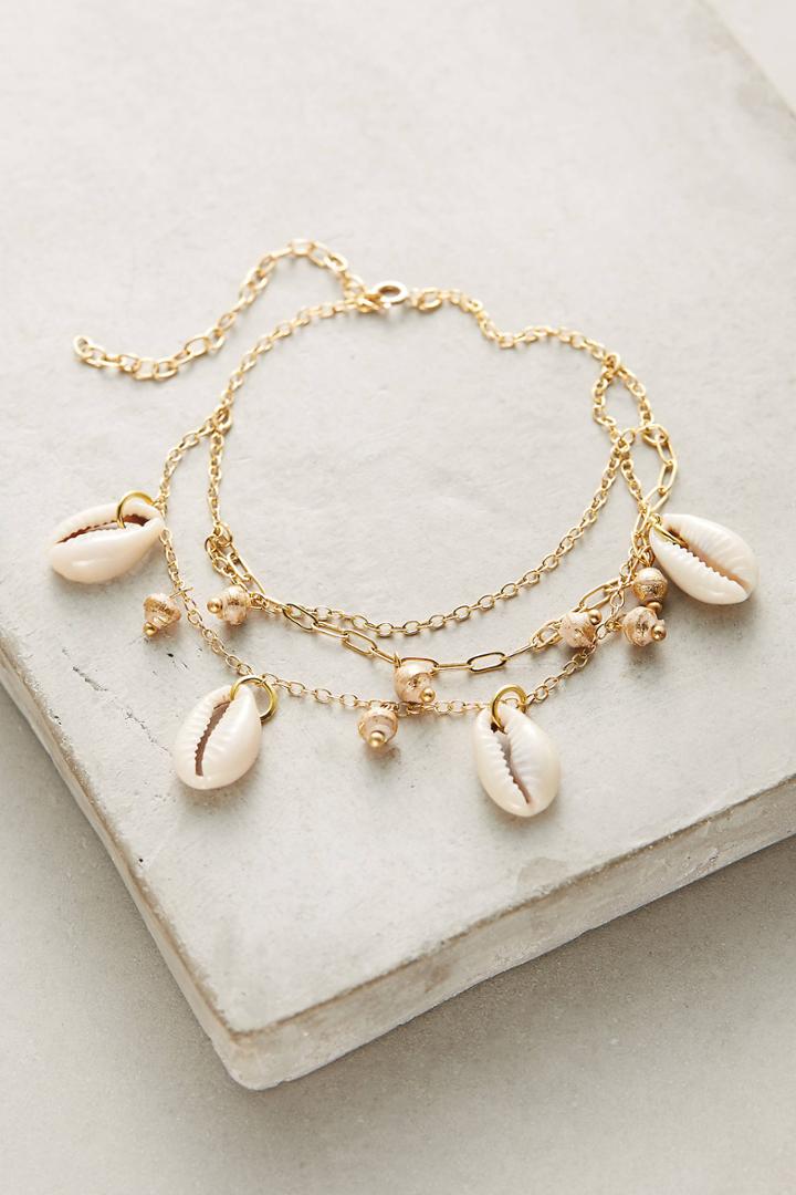 31 Bits By Dallas Shaw Layered Seashell Ankle Bracelet