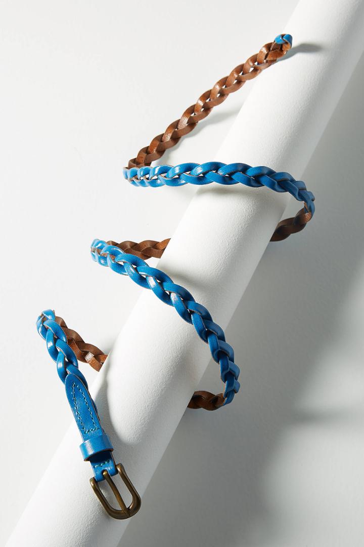 Anthropologie Frenchie Braided Skinny Belt