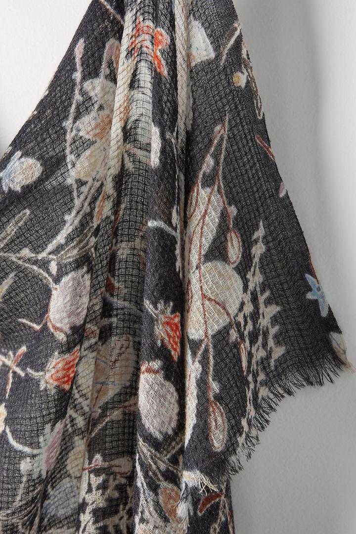 Epice Tiled Floral Wool Scarf