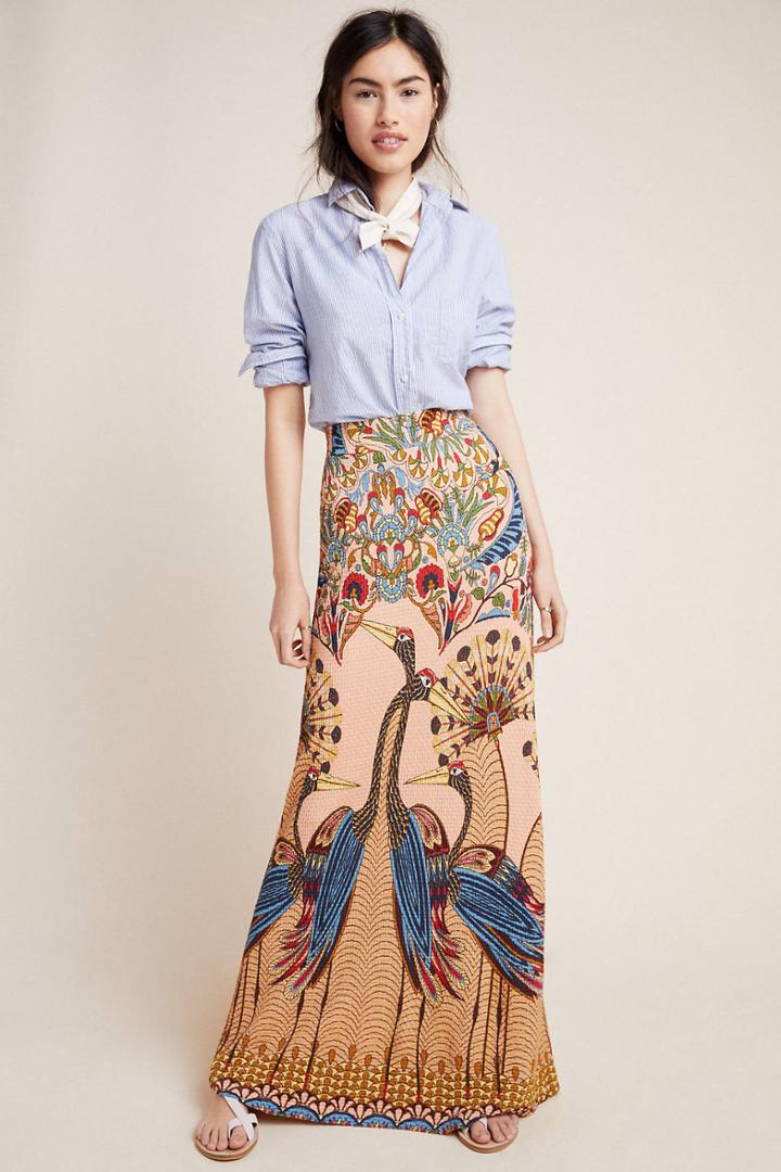 Farm Rio For Anthropologie,farm Rio Farm Rio Mixed-print Maxi Skirt