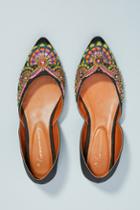 Anthropologie Well-embroidered D'orsay Flats