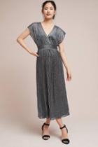 Moulinette Soeurs Pleated Metallic Wrap Dress