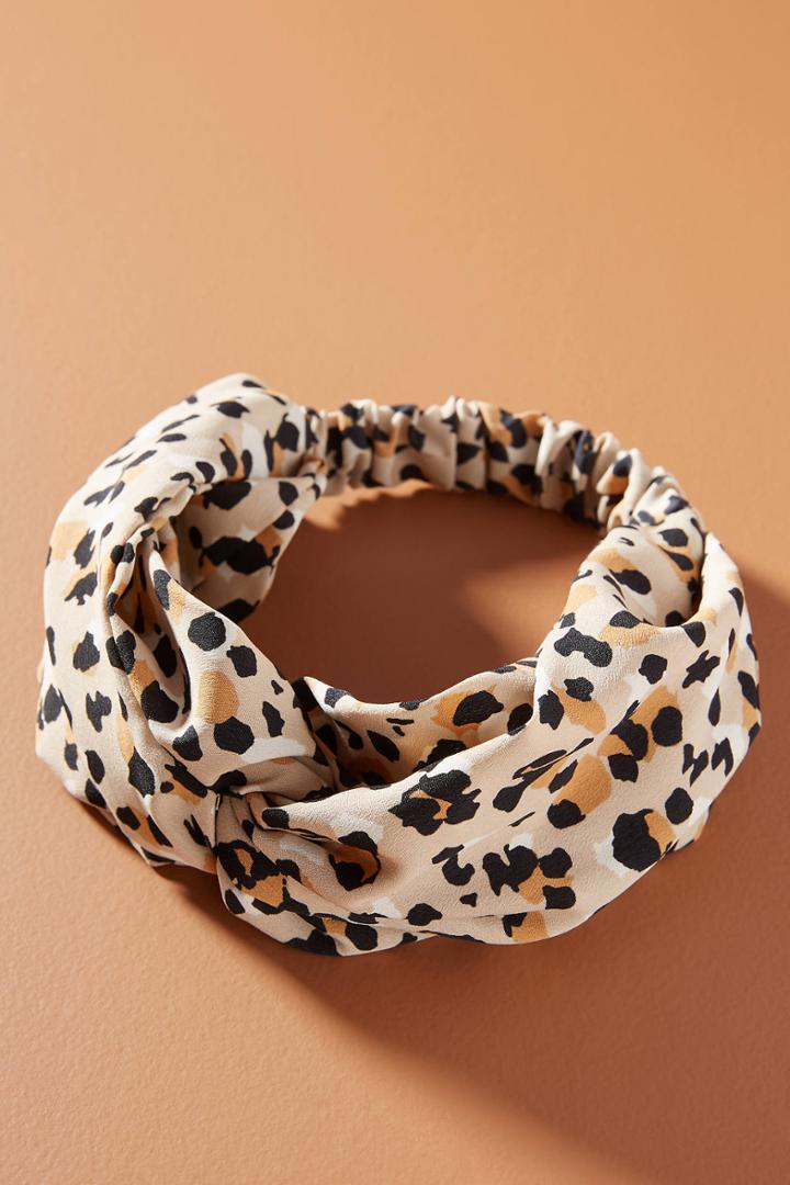 Anthropologie Cheetah-printed Knotted Headband