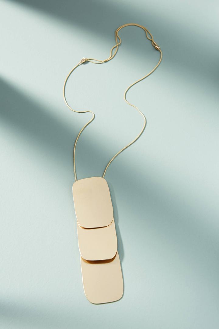 Anthropologie Layered Panel Pendant Necklace