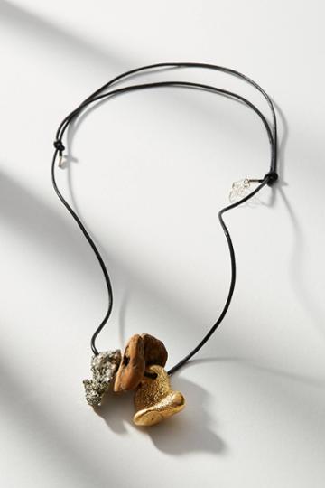 Regina Dabdab Pyrite Driftwood Necklace