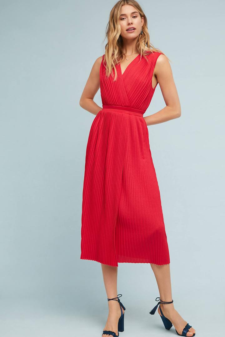 Tracy Reese Pleated Midi Dress