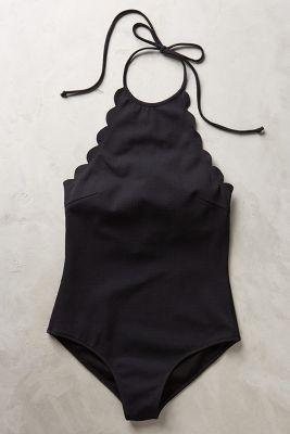 Marysia Scalloped One-piece Black