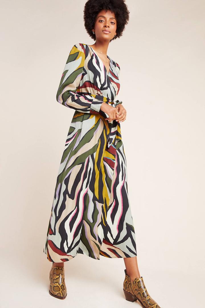 Corey Lynn Calter Zebra Wrap Dress