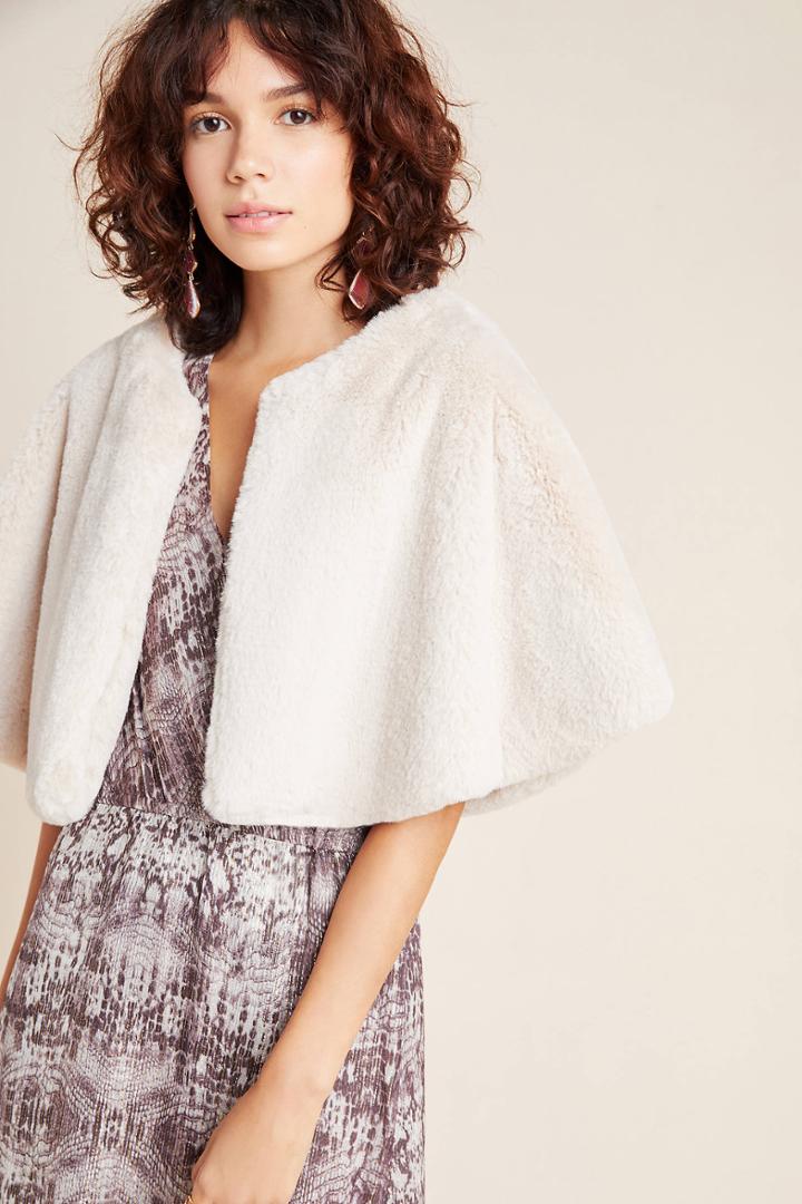 Anthropologie Gatsby Faux Fur Capelet