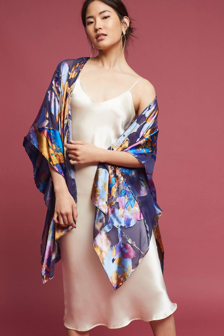 Anthropologie Violet Skies Silk Kimono