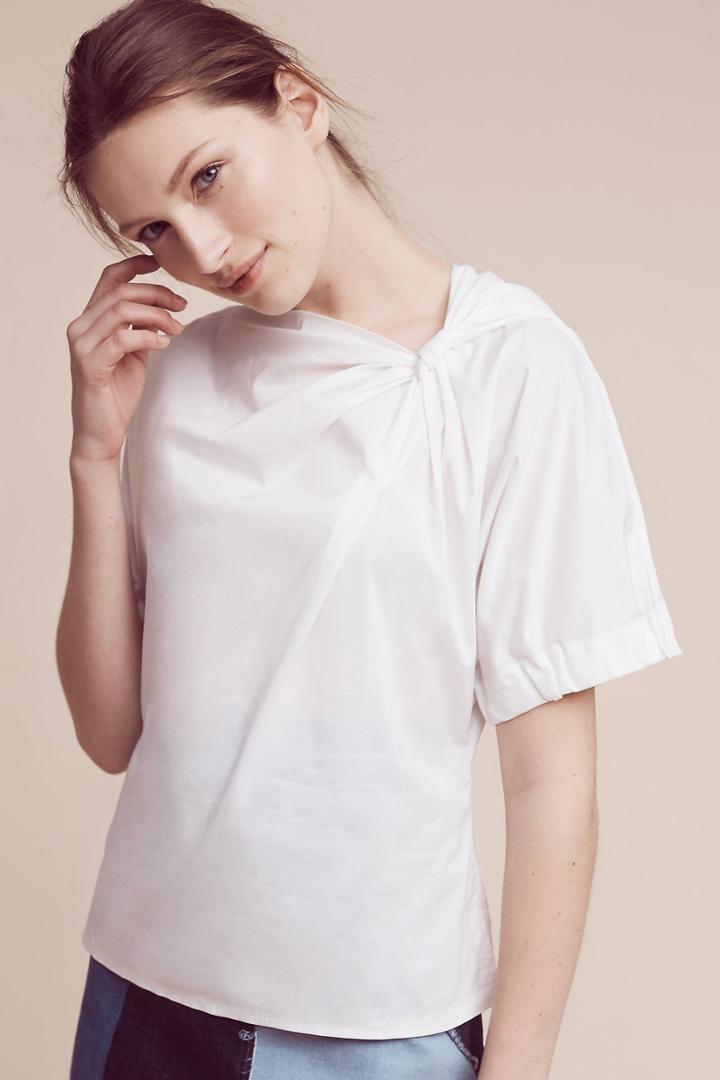 Eri + Ali Knotted Poplin Blouse