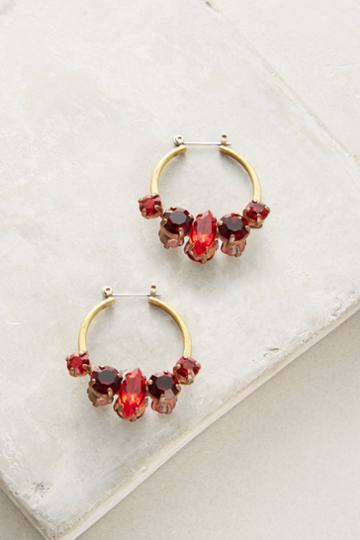 Alba Bijoux Red Crystal Hoop Earrings