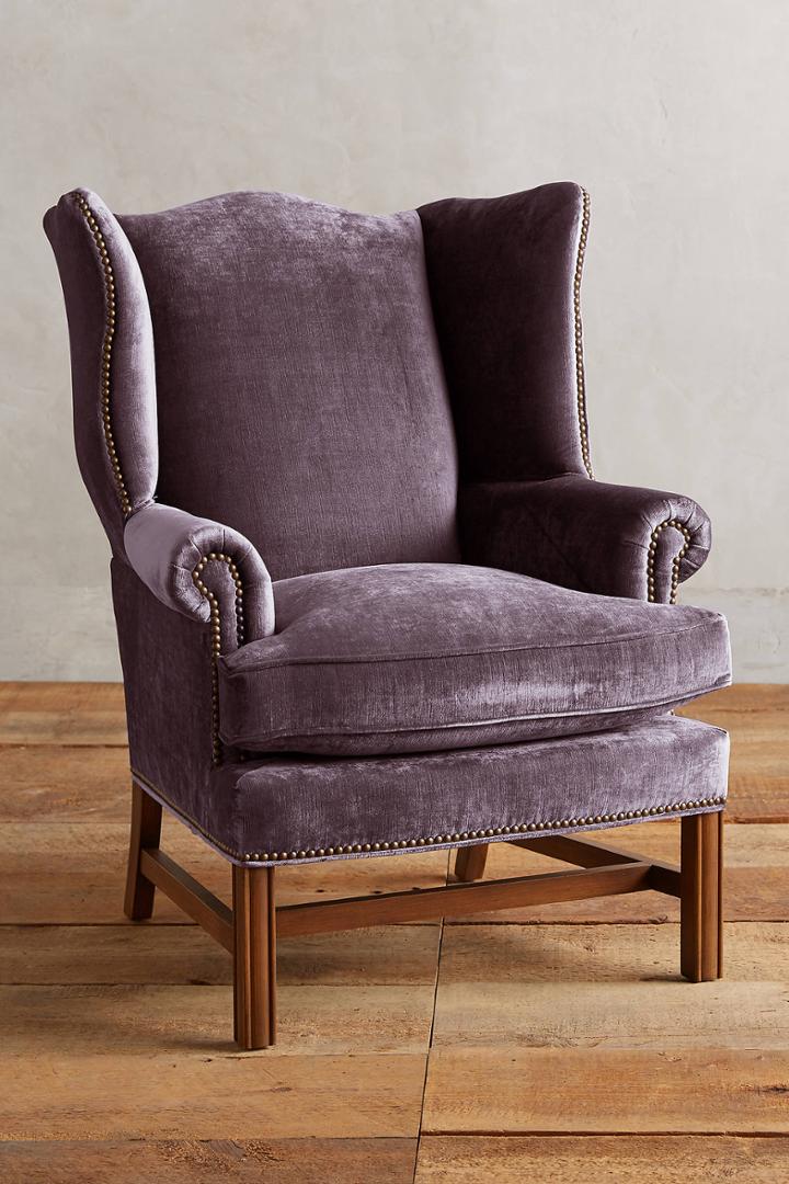 Anthropologie Slub Velvet Ludlowe Chair