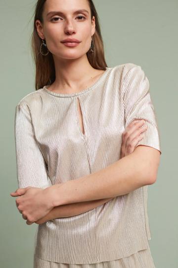 Storm & Marie Pleated Metallic Top