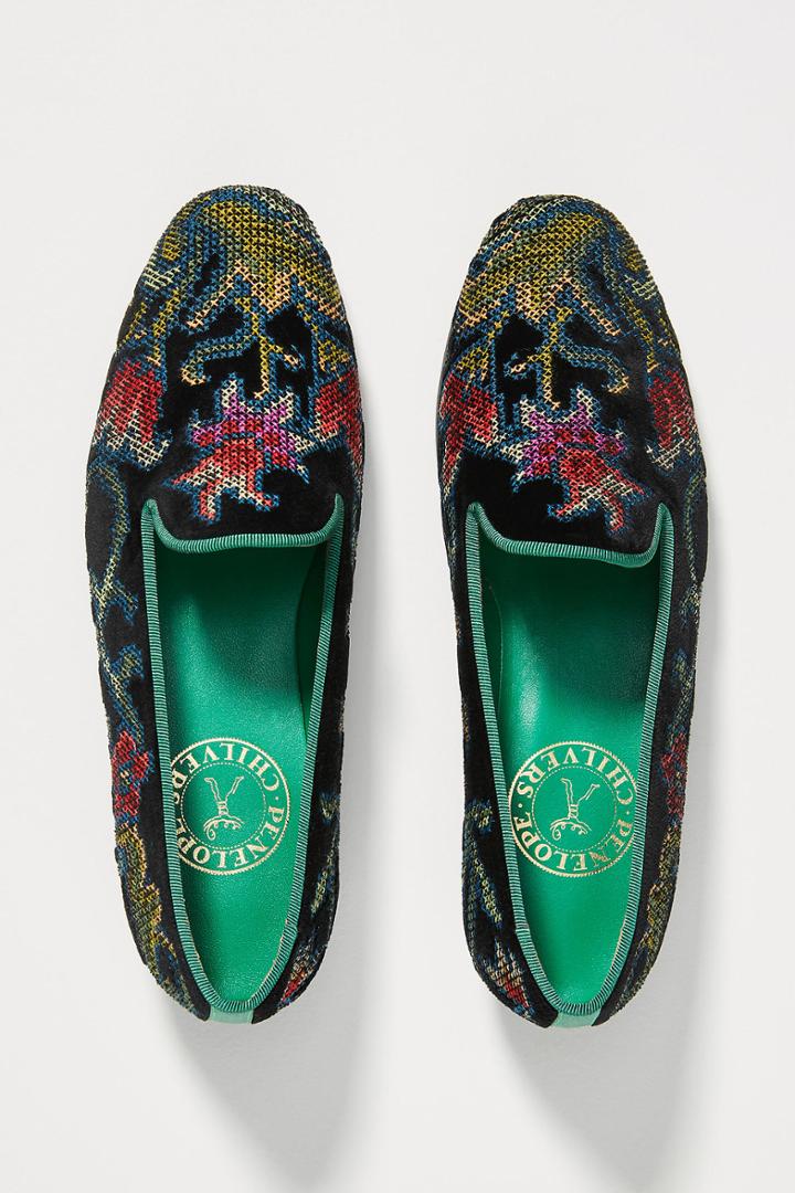 Penelope Chilvers Dandy Embroidered Loafers