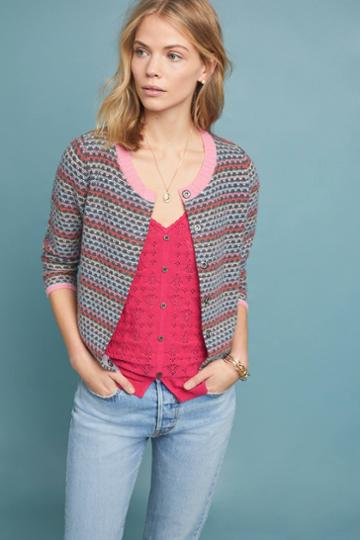 Made East Striped Cashmere Cardigan