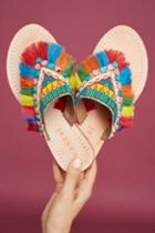 Manebi Rainbow Fringe Thong Sandals