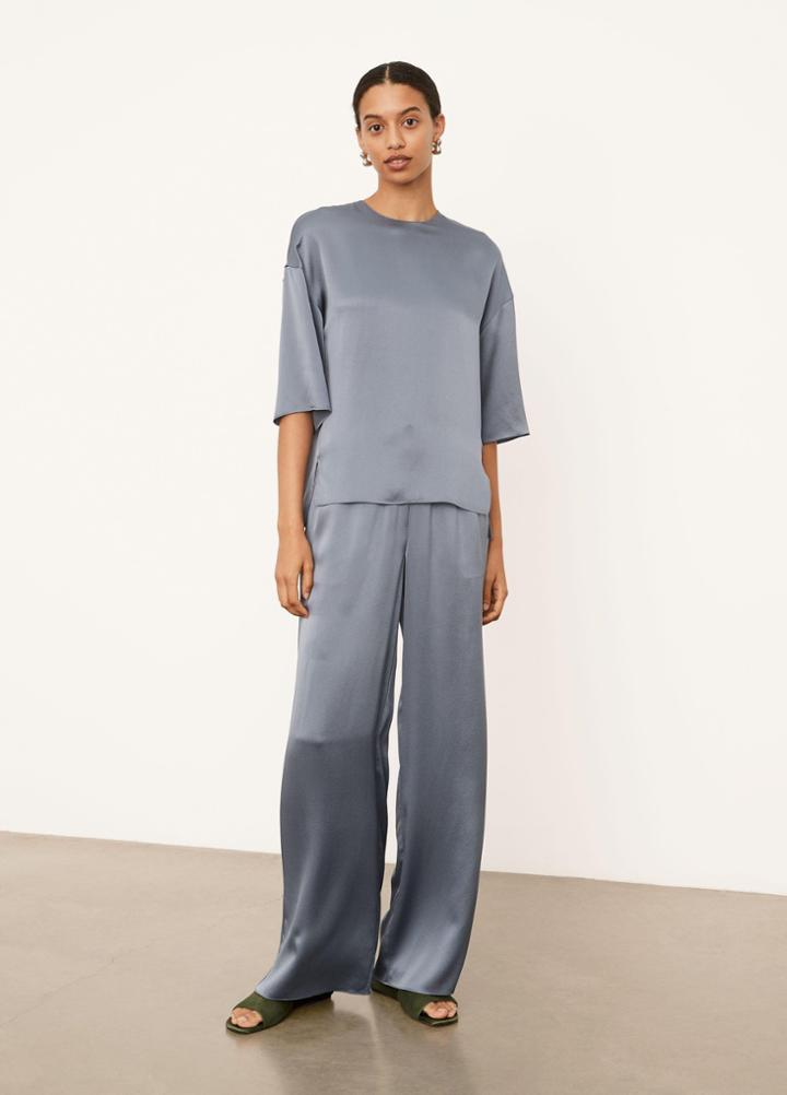 Vince Satin Short Sleeve Tee