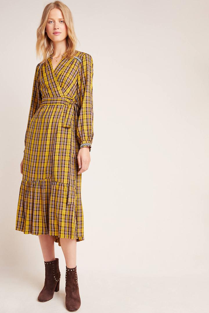 Anthropologie Dalton Wrap Maxi Dress