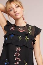 Ranna Gill Embroidered Cap Sleeve Blouse