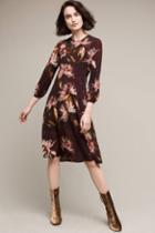 Ottod'ame Painted Floral Midi Dress