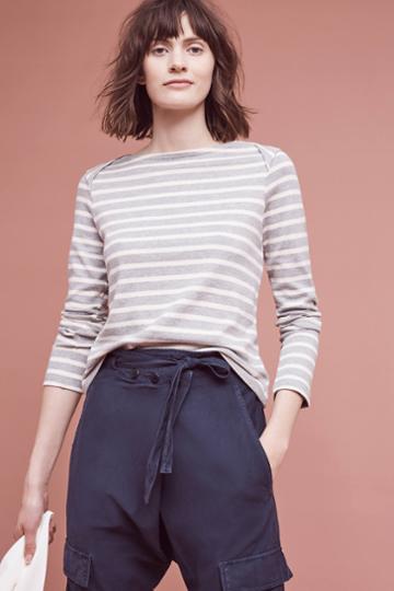 The Lady & The Sailor Striped Boatneck Pullover
